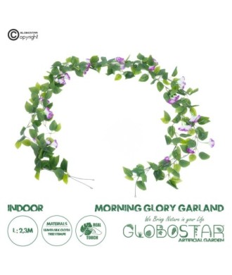 GloboStar® Artificial Garden MORNING GLORY GARLAND 21152 Τεχνητή Διακοσμητική Γυρλάντα Ορτανσίας Φ20 x Υ230cm Σετ 2 τεμαχίων
